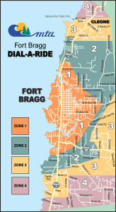 FtBraggDialARideMap Map of Dial-A-Ride zones in Fort Bragg.
